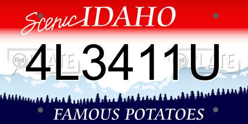 4L3411U Idaho License Plate