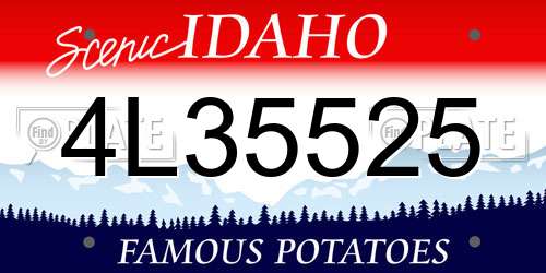 4L35525 Idaho License Plate