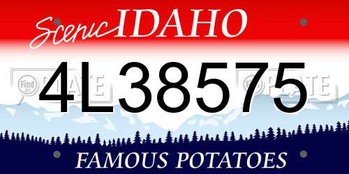4L38575 Idaho License Plate