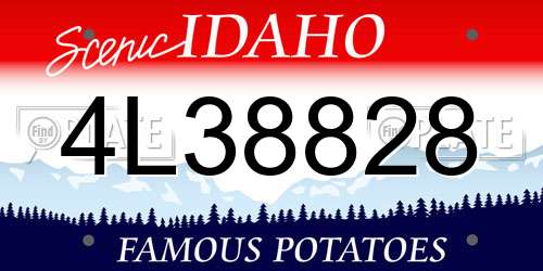 4L38828 Idaho License Plate