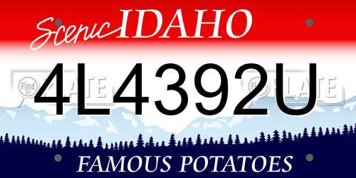 4L4392U Idaho License Plate