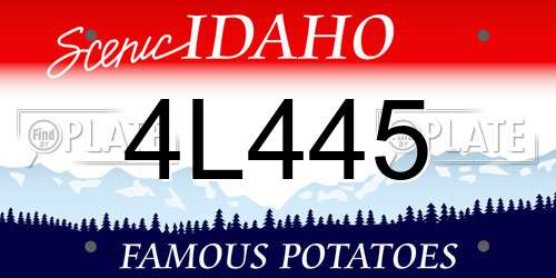 4L445 Idaho License Plate