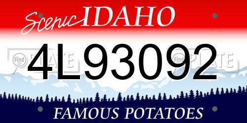 4L93092 Idaho License Plate