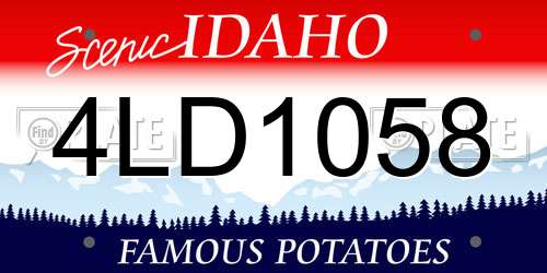 4LD1058 Idaho License Plate
