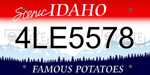 4LE5578 Idaho License Plate