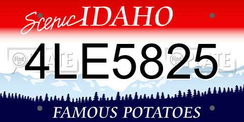4LE5825 Idaho License Plate