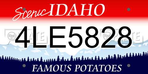 4LE5828 Idaho License Plate