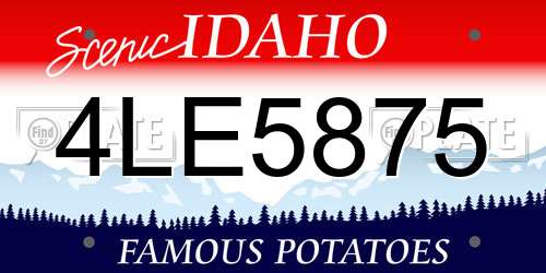 4LE5875 Idaho License Plate
