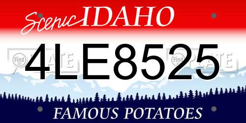 4LE8525 Idaho License Plate