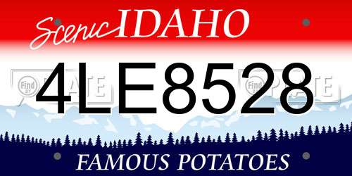 4LE8528 Idaho License Plate