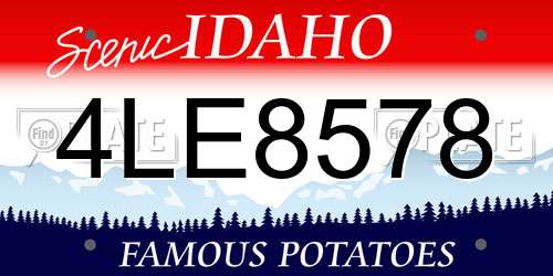 4LE8578 Idaho License Plate