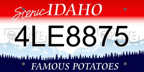 4LE8875 Idaho License Plate