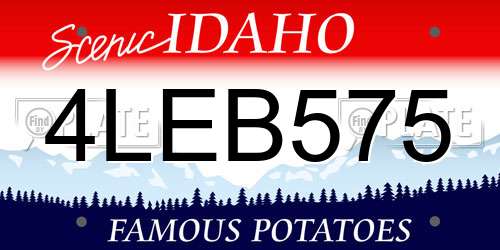 4LEB575 Idaho License Plate