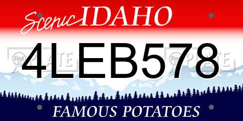 4LEB578 Idaho License Plate