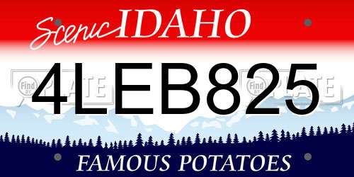 4LEB825 Idaho License Plate