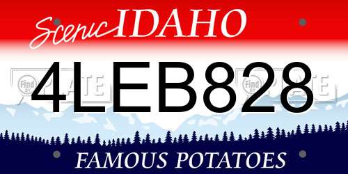 4LEB828 Idaho License Plate