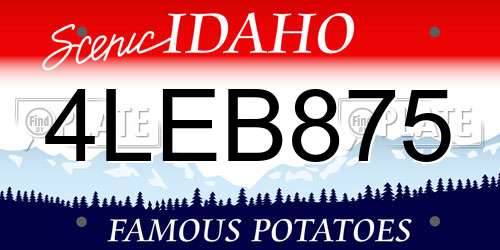 4LEB875 Idaho License Plate