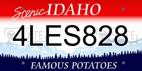 4LES828 Idaho License Plate