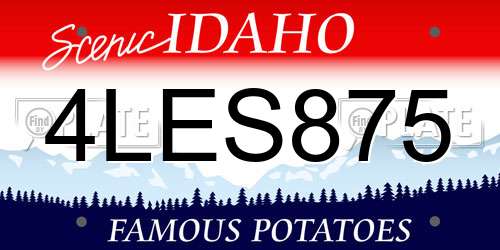 4LES875 Idaho License Plate