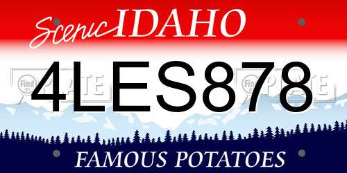 4LES878 Idaho License Plate