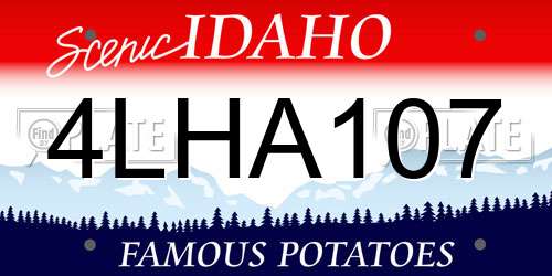 4LHA107 Idaho License Plate