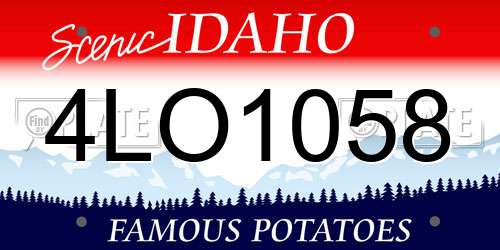 4LO1058 Idaho License Plate