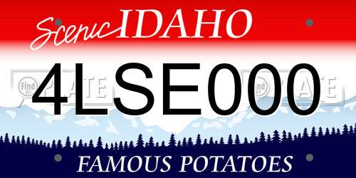 4LSE000 Idaho License Plate