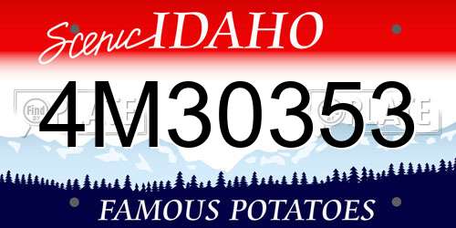 4M30353 Idaho License Plate