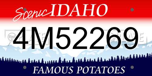 4M52269 Idaho License Plate