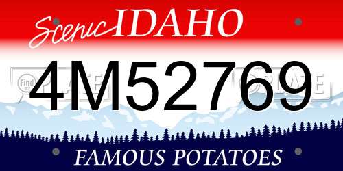4M52769 Idaho License Plate