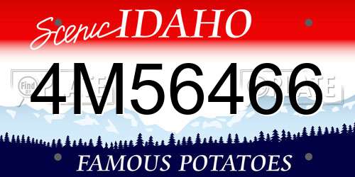 4M56466 Idaho License Plate