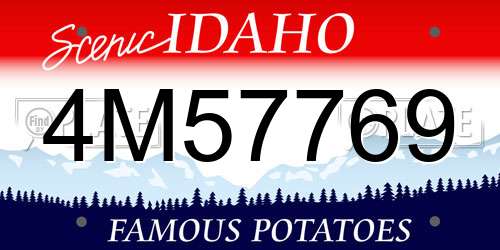 4M57769 Idaho License Plate