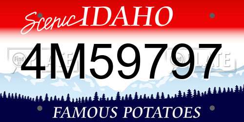 4M59797 Idaho License Plate