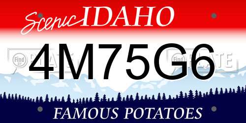 4M75G6 Idaho License Plate