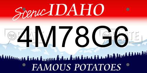 4M78G6 Idaho License Plate