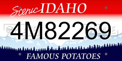 4M82269 Idaho License Plate
