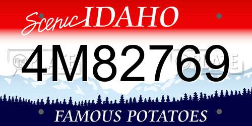 4M82769 Idaho License Plate