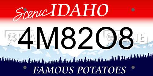 4M82O8 Idaho License Plate