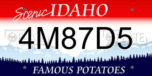 4M87D5 Idaho License Plate