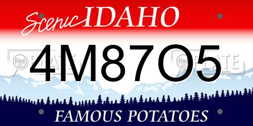 4M87O5 Idaho License Plate
