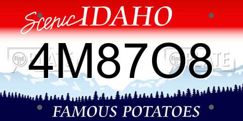 4M87O8 Idaho License Plate