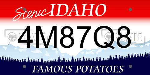 4M87Q8 Idaho License Plate