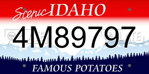 4M89797 Idaho License Plate