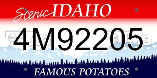 4M92205 Idaho License Plate
