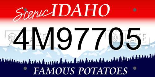 4M97705 Idaho License Plate