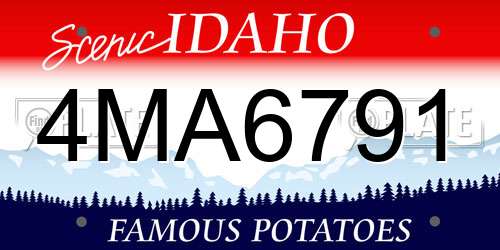 4MA6791 Idaho License Plate