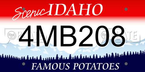 4MB208 Idaho License Plate