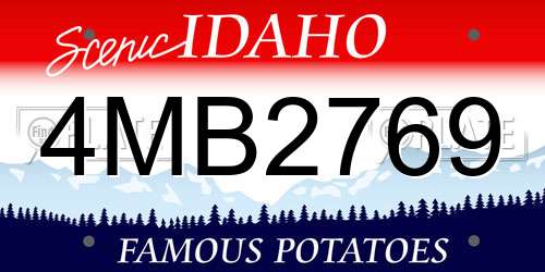 4MB2769 Idaho License Plate