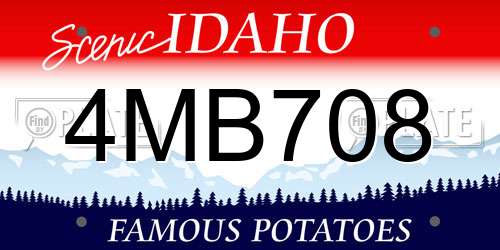 4MB708 Idaho License Plate