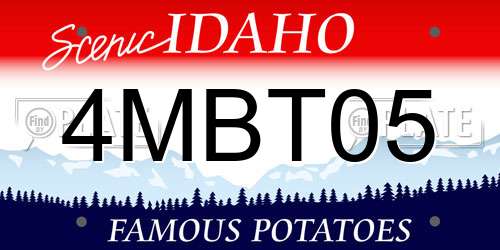 4MBT05 Idaho License Plate